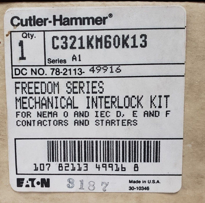NIB CUTLER-HAMMER FREEDOM SERIES C321KM60K13 MECHANICAL INTERLOCK KIT, SER. A1