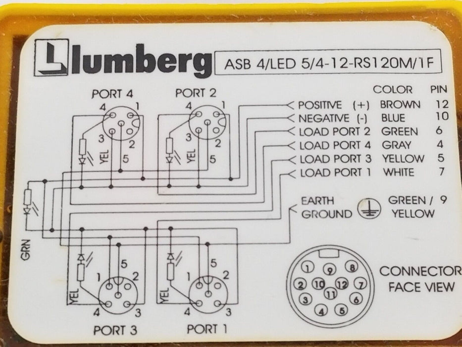 LUMBERG ASB 4/LED 5/4-12-RS120M/1F DISTRIBUTION BLOCK ASB4LED5/4-12-RS120M