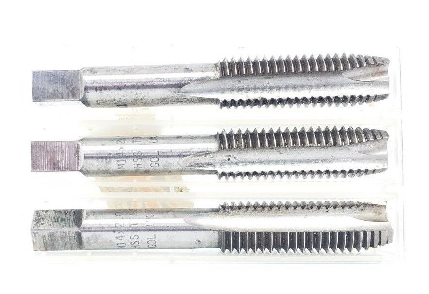 LOT OF 3 NEW GOLIATH M14X2 3FLT GH11 T302 SP/PT HAND TAPS M14X2.0 GH11 HSS T302