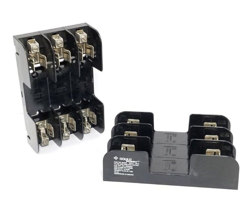 LOT OF 2 GOULD SHAWMUT 60303 FUSE HOLDERS 600V, 30A, 3P