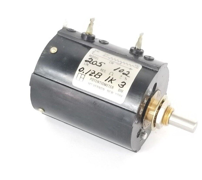 NIB LITTON INDUSTRIES 205-102 POTENTIOMETER 0.12B-1K-3