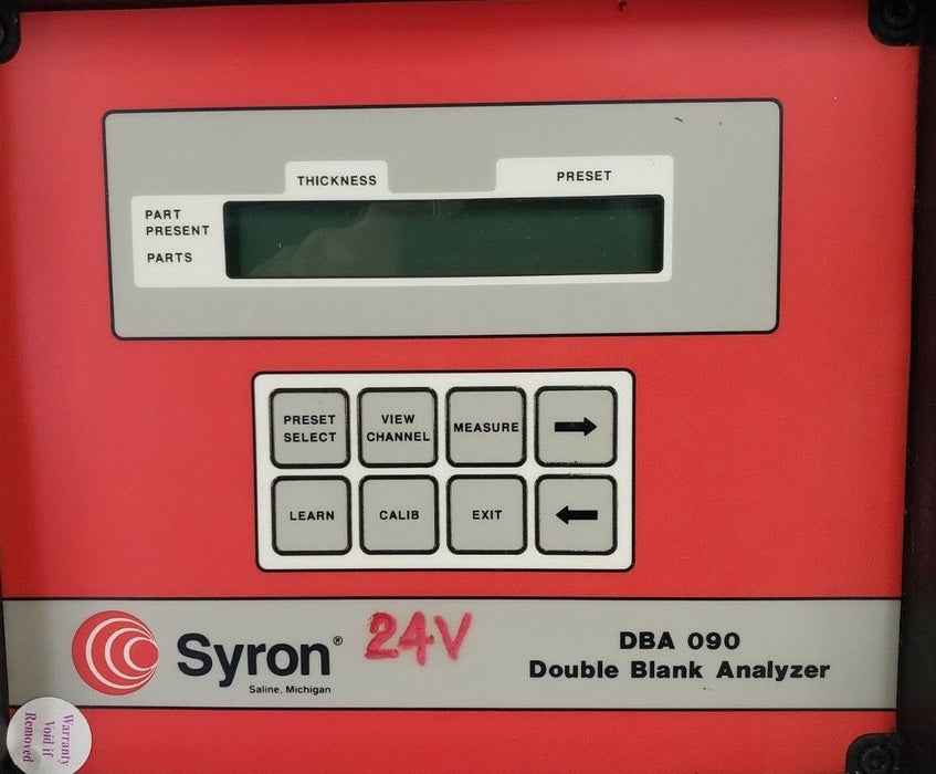 SYRON DBA 090 DOUBLE BLANK ANALYZER DBA090, 24VDC (REPAIRED)