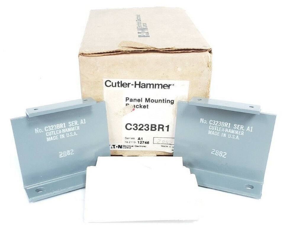 BOX OF 2 NEW EATON CUTLER-HAMMER C323BR1 PANEL MOUNTING BRACKETS, SERIES A1