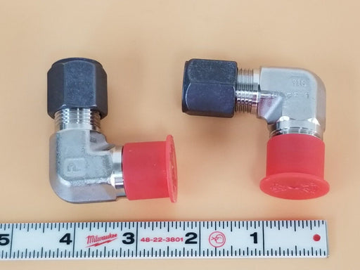 LOT OF 2 NEW PARKER 8-8 CBU-SS COMPRESSION MALE ELBOWS, 90°, 1/2" NPT, 88CBUSS