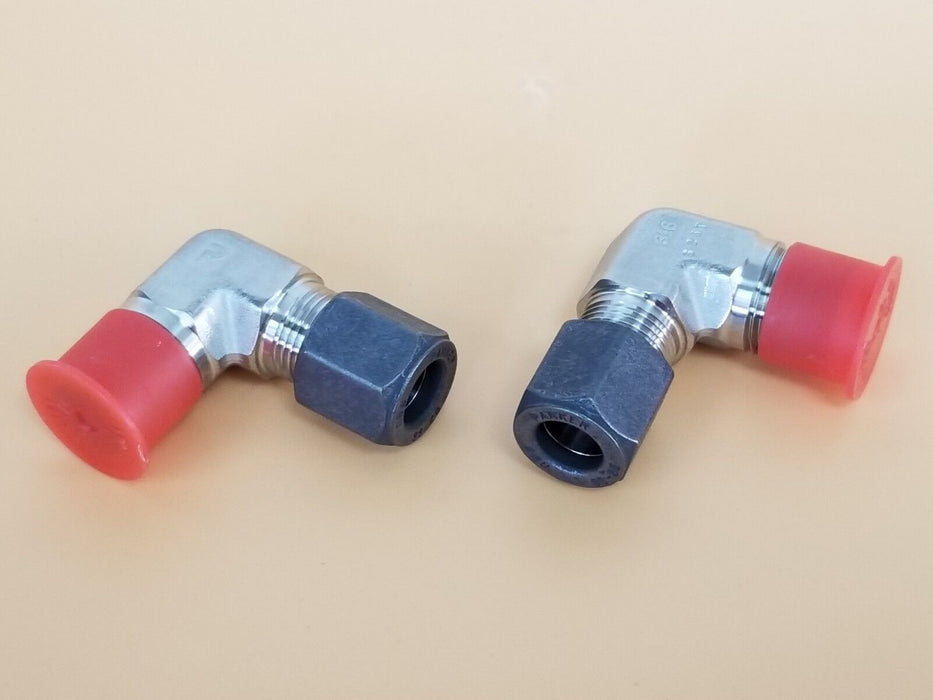 LOT OF 2 NEW PARKER 8-8 CBU-SS COMPRESSION MALE ELBOWS, 90°, 1/2" NPT, 88CBUSS