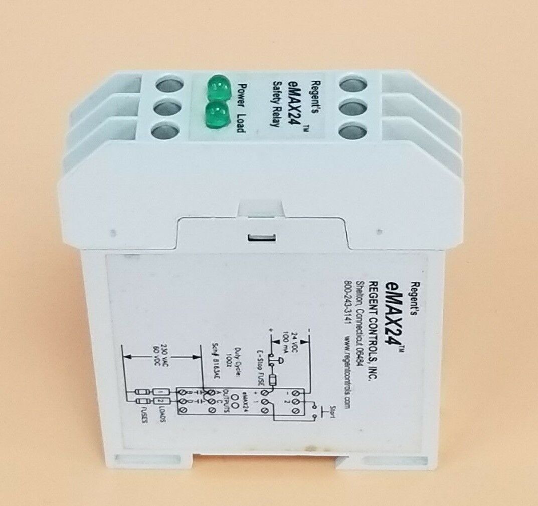 REGENT CONTROLS EMAX24 MOMENTARY SAFETY RELAY, 24VDC