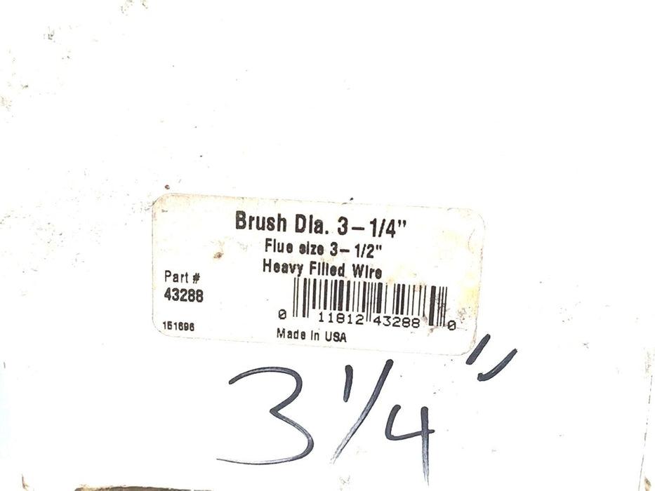 NIB SCHAEFER BRUSH 43288 BRUSH DIA. 3-1/4'' FLUE SIZE 3-1/2'' HEAVY FILLED WIRE