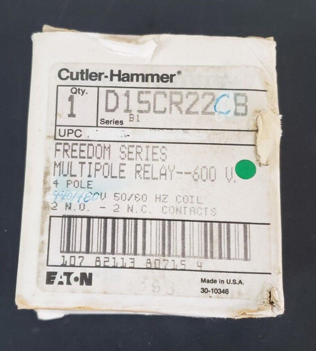 NEW EATON CUTLER-HAMMER D15CR22CB MULTIPOLE RELAY D15CR22 SER. B1 (DAMAGED)