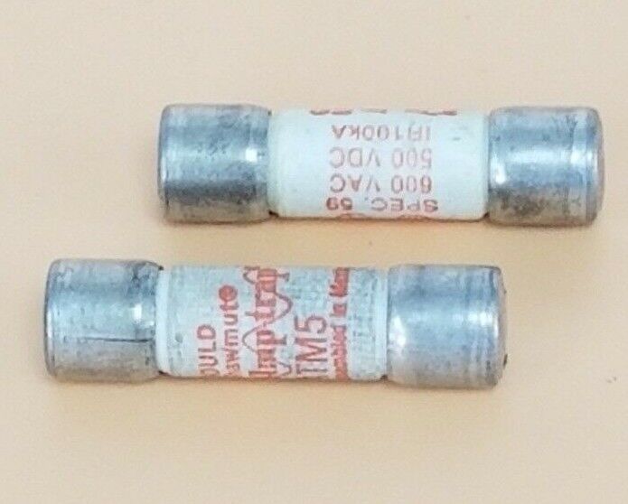 LOT OF 2 GOULD SHAWMUT ATM5 AMP-TRAP FUSES