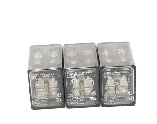 LOT OF 3 POTTER & BRUMFIELD K10P-11D15-24 RELAYS 10A 277VAC 24VDC K10P11D1524