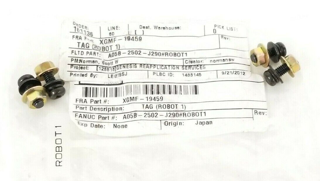 LOT OF 4 NEW GE / SCHNEIDER XGMF-19459 SCREW & NUT SETS A05B-2502-J290