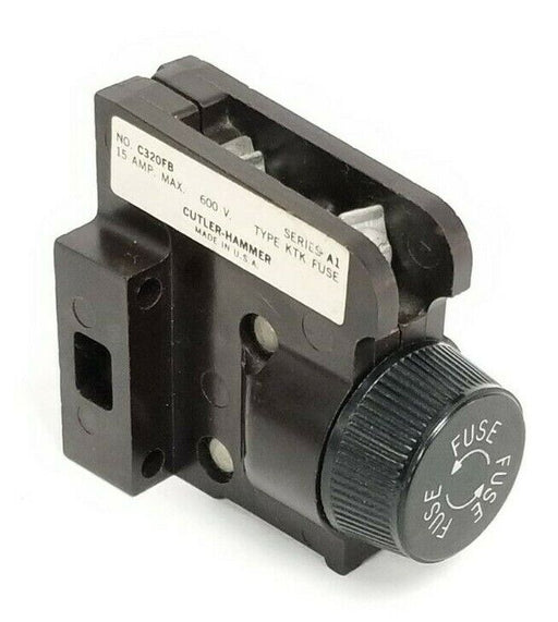 CUTLER HAMMER C320FB FUSE HOLDER SER. A1 600V 15A W/ KTK-15 FUSE
