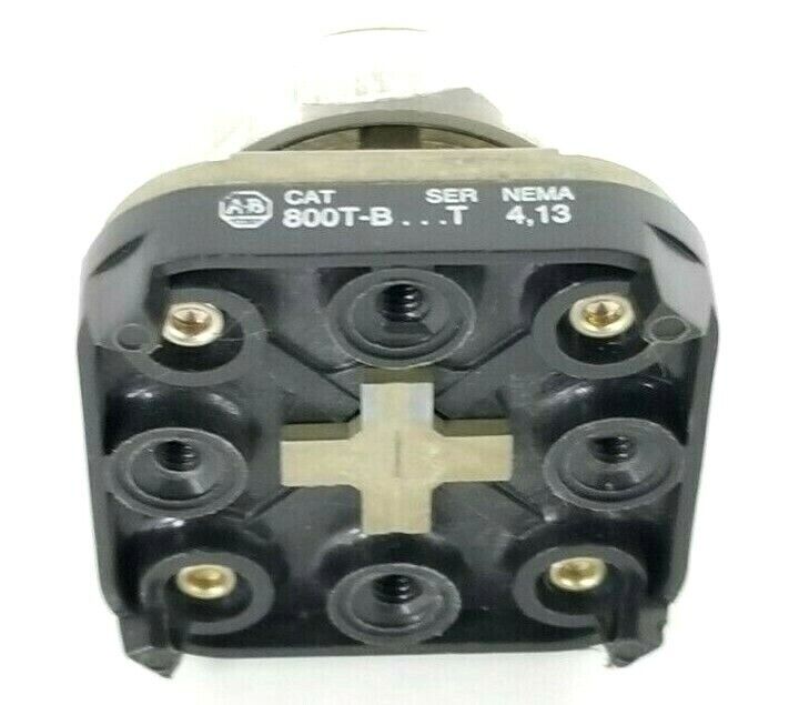 ALLEN BRADLEY 800T-B9 PUSH BUTTON MOMENTARY 30MM EXTENDED HEAD SER. T, 800TB9