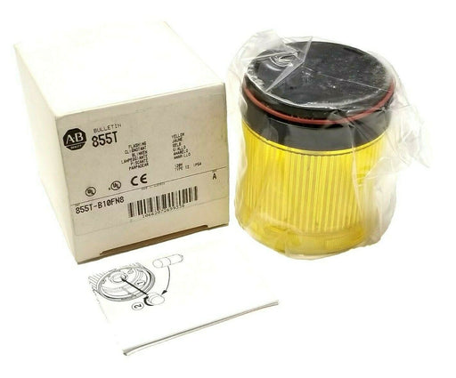 NIB ALLEN BRADLEY 855T-B10FN8 SER A YELLOW FLASHING LAMP INCANDESCENT 855TB10FN8