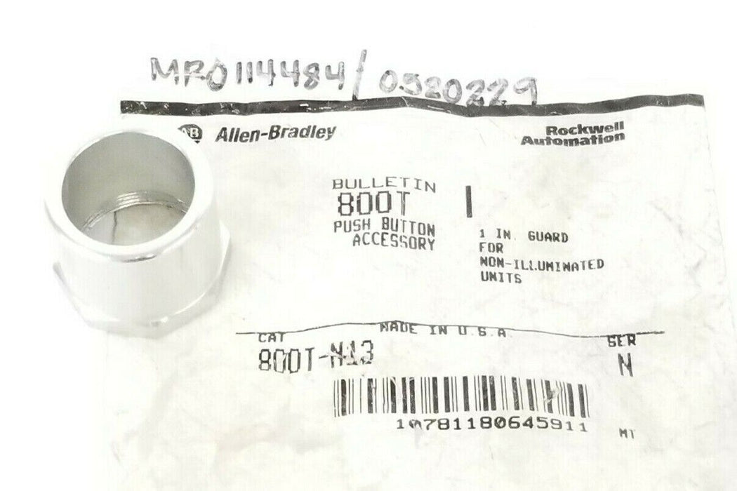 NEW ALLEN-BRADLEY 800T-N13 PUSHBUTTON GUARD, SERIES N, 1 INCH, 800TN13