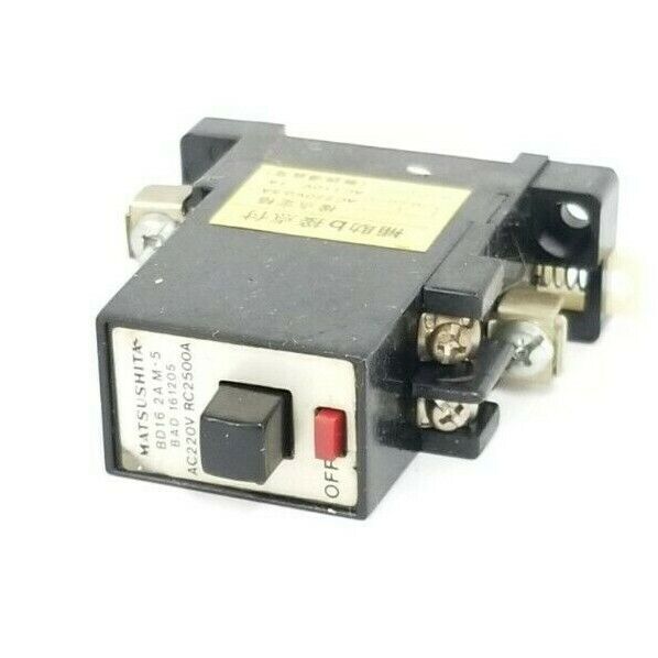 MATSUSHITA BAD-161205 CIRCUIT BREAKERS 2A 1P AC220V RC2500A BD16 2AM-5