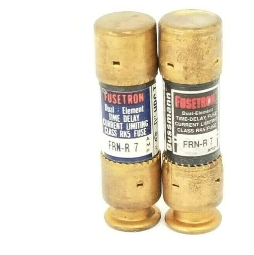 LOT OF 2 COOPER BUSSMANN FRN-R-7 DUAL ELEMENT TIME DELAY FUSES FRNR7