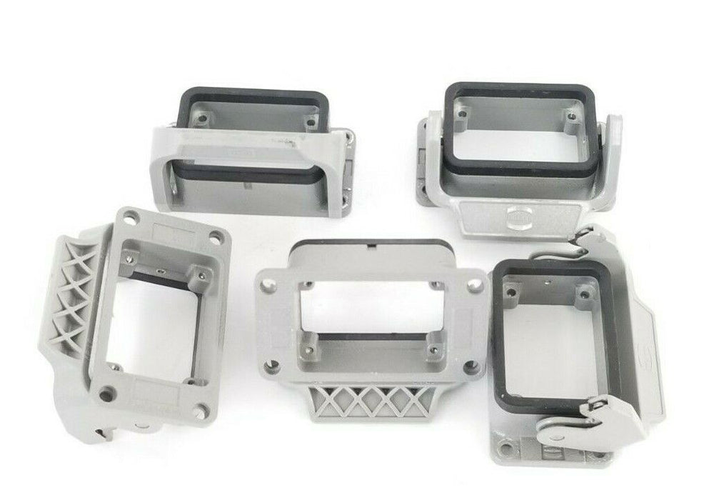 LOT OF 5 HARTING 6B LB 2 PC HAN-EASY LOCK LEVERD & TERMINAL HOUSING