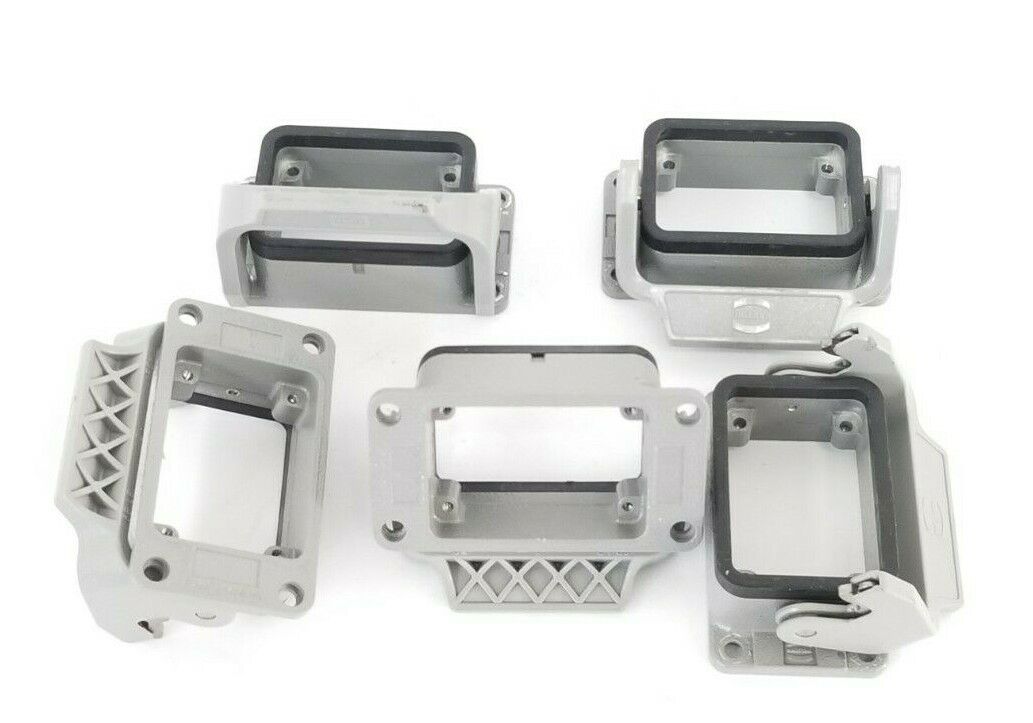 LOT OF 5 HARTING 6B LB 2 PC HAN-EASY LOCK LEVERD & TERMINAL HOUSING