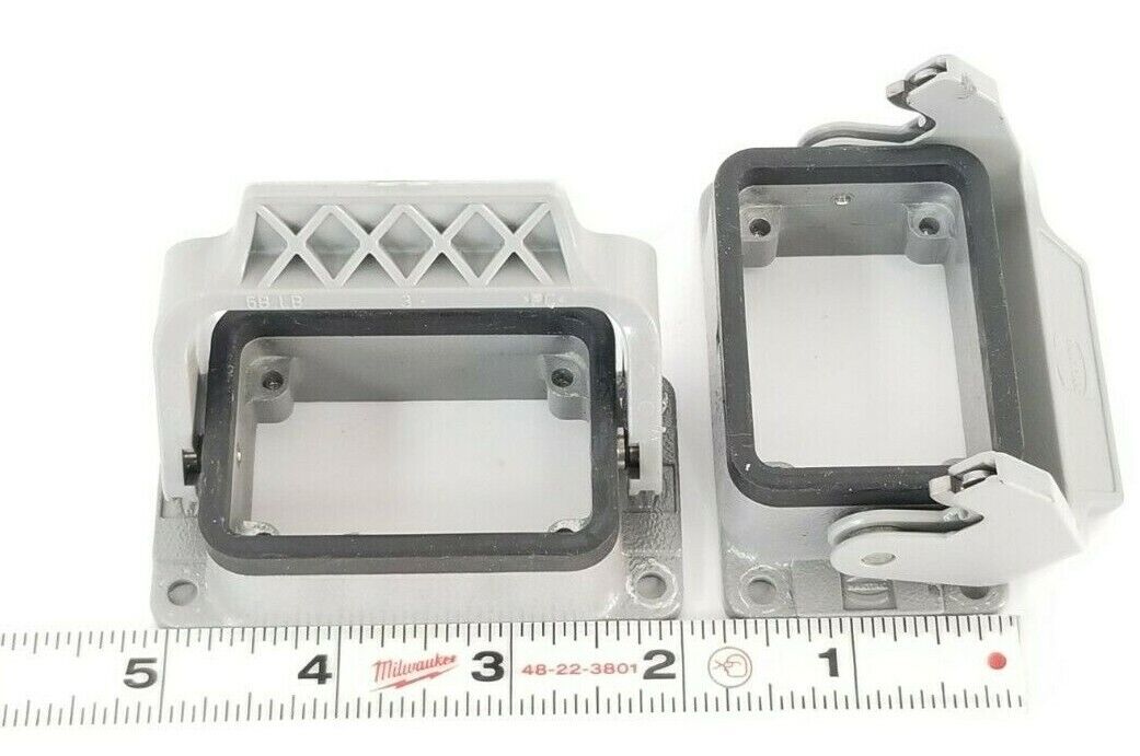 LOT OF 5 HARTING 6B LB 2 PC HAN-EASY LOCK LEVERD & TERMINAL HOUSING