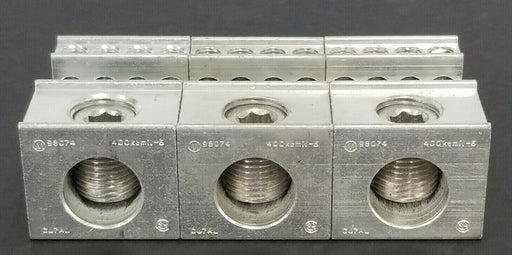 LOT OF 3 ILSCO 98074 LUG CONNECTORS 400KCMIL-6 CU7AL 2-14