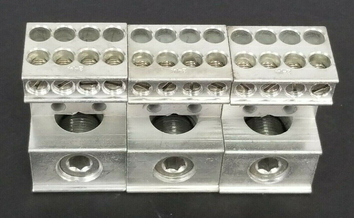 LOT OF 3 ILSCO 98074 LUG CONNECTORS 400KCMIL-6 CU7AL 2-14