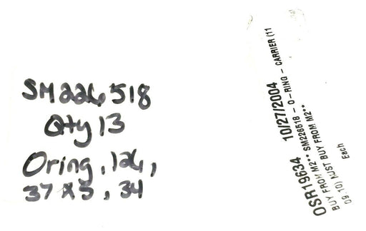LOT OF 2 NEW GENERIC SM226518 O-RINGS, 126.37 X 5.34 MM