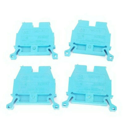 LOT OF 4 NEW ALLEN BRADLEY 1492-W3-B TERMINAL BLOCKS BLUE 1492-W3