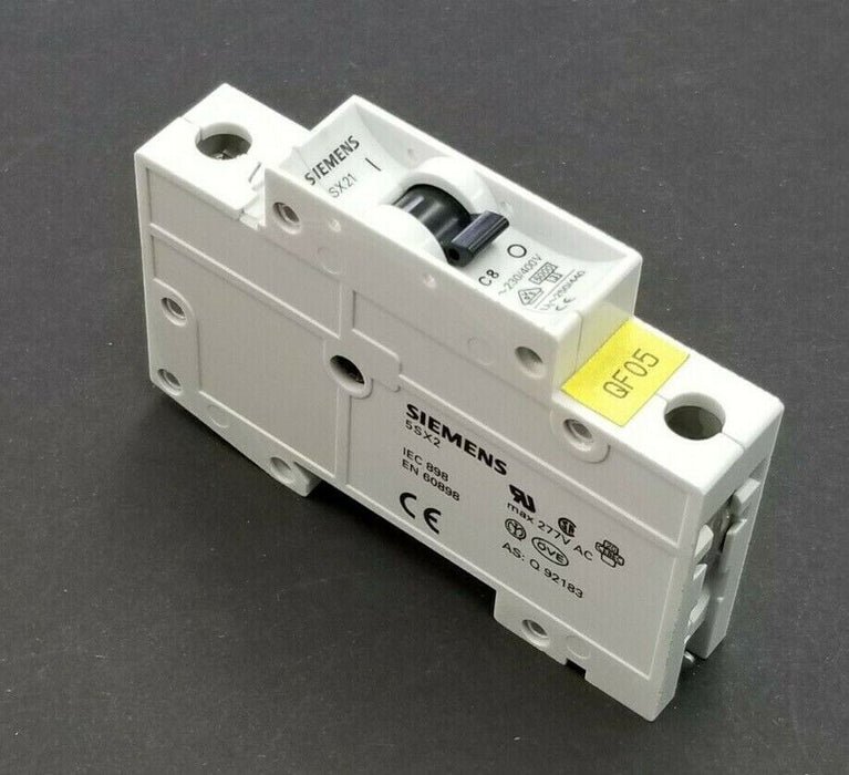 SIEMENS 5SX21-C8 CIRCUIT BREAKER 230/400V IEC 898 EN 60898 Q-92183 5SX21C8