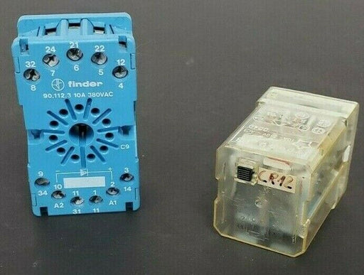 FINDER 90.112.3-10A RELAY SOCKET W/ 60.13 RELAY 10A, 250V
