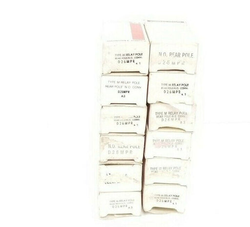 BOX OF 12 NEW CUTLER HAMMER D26MPR TYPE M RELAYS POLE REAR POLE N.O. CONV SER A3