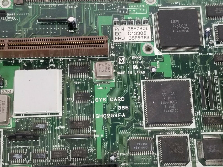 IBM / LENOVO 38F7806 SYSTEM CARD 16MHz IGH0254FA 38F5969 W/ 68X6127 2MB BOARD