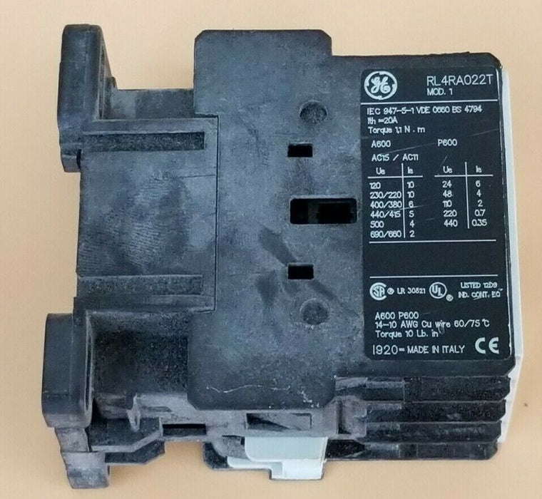 GENERAL ELECTRIC RL4RA022T CONTACTOR MOD. 1 W/ LB1AJ COIL 110-120V 50-60HZ