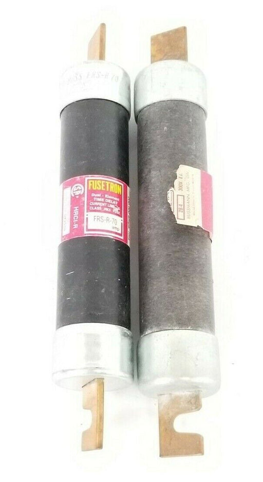 LOT OF 2 COOPER BUSSMANN FRN-R-70 FUSETRON FUSES FRNR70