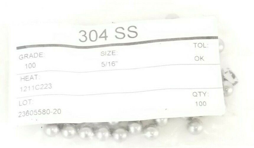 LOT OF 59 NEW GENERIC 304SS SIZE: 5/16'' GRADE 100 BEARING BALLS