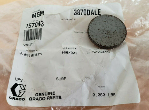 LOT OF 6 NEW GRACO 157943 VALVE DISCS