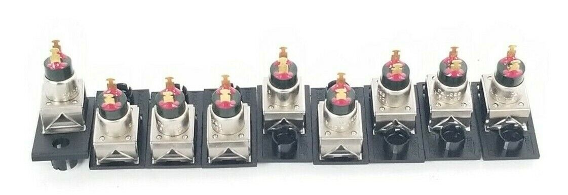 LOT OF 9 NEW C&K 8531 1A 120VAC PUSHBUTTON SWITCHES W/ 4004120 MOUNTING PLATES