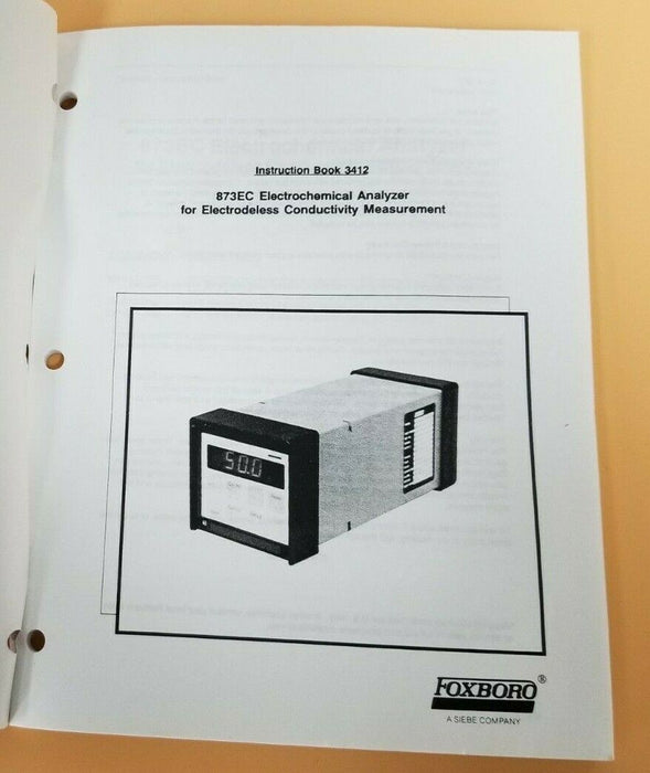 FOXBORO 873EC ELECTOCHEMICAL ANALYZER INSTRUCTION BOOK 3412