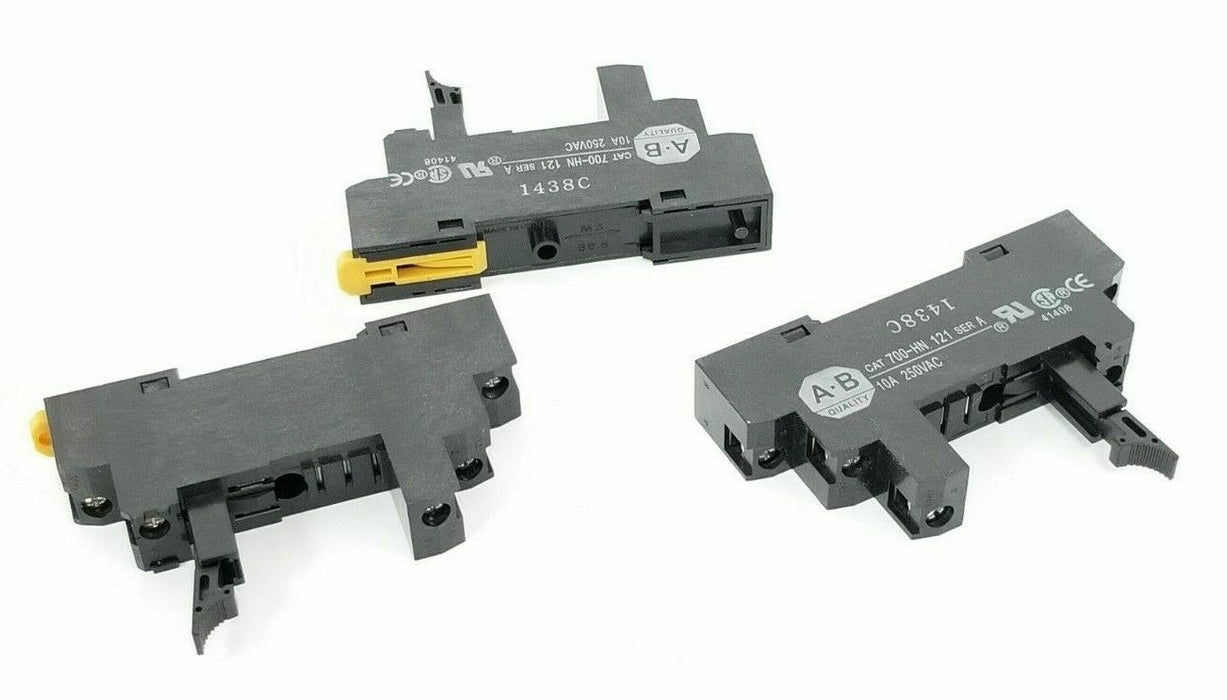 LOT OF 3 NEW ALLEN BRADLEY 700-HN121 RELAY SOCKET BASES SER. A 10A 250VAC