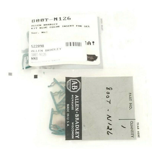 LOT OF 2 NEW ALLEN BRADLEY 800T-N126 KITS BLUE COLOR INSERT 800TN126