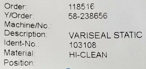 NEW VARISEAL STATIC 103108 HI-CLEAN SEAL