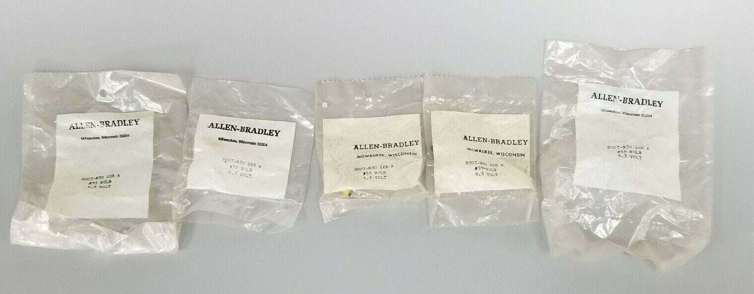 BOX OF 5 NEW ALLEN BRADLEY 800T-N30 SER. A #55 BULBS 6.3 V, 800TN30