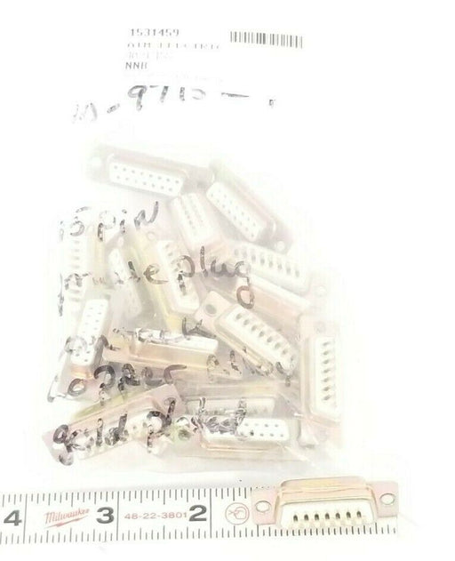 LOT OF 19 NEW AIM ELECTRONICS 40-9715S D-SUB CONNECTORS 15-PIN GOLD PL. FEM.