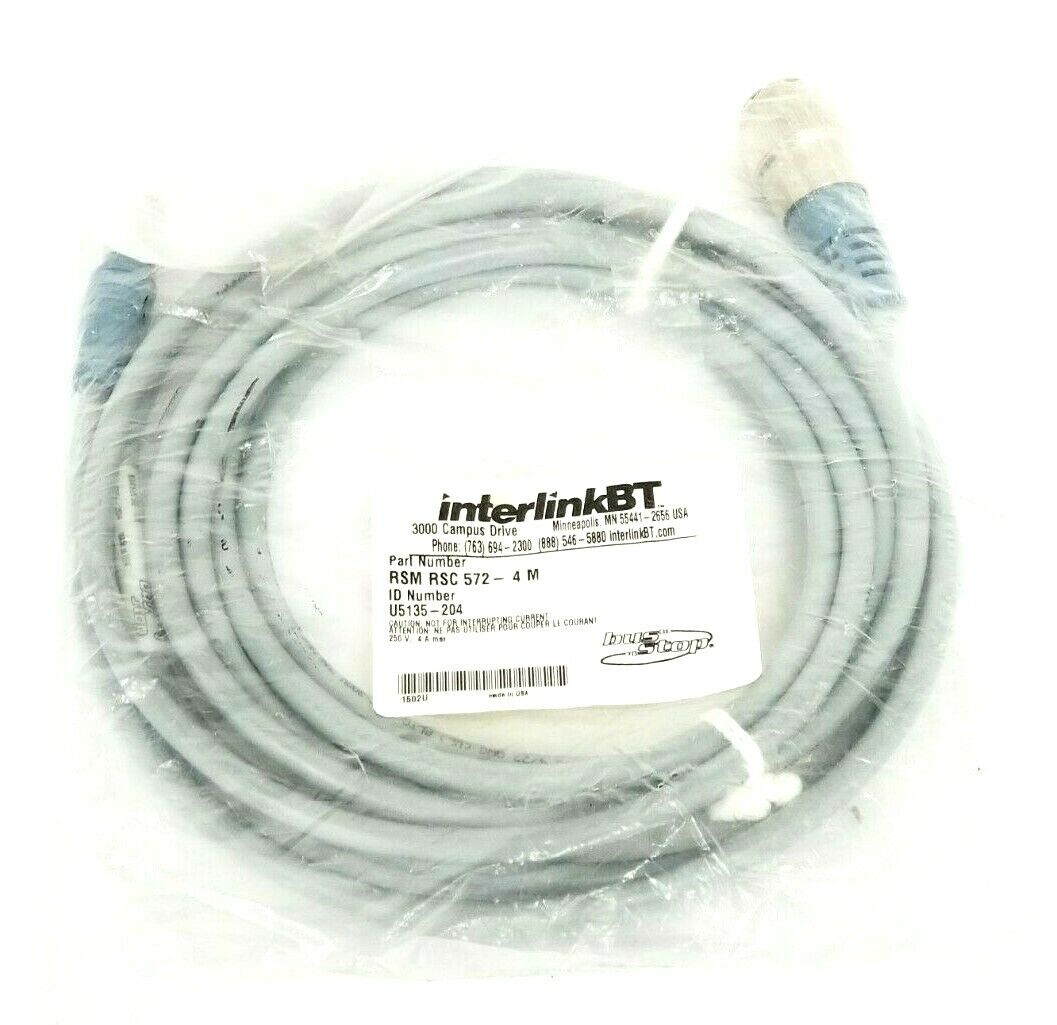 NEW TURCK INTERLINKBT RSM RSC 572-4M ID: NO. U5135-204 NETWORK HYBRID CABLE