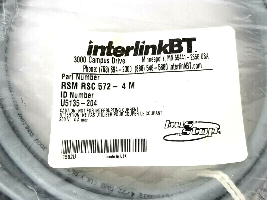 NEW TURCK INTERLINKBT RSM RSC 572-4M ID: NO. U5135-204 NETWORK HYBRID CABLE