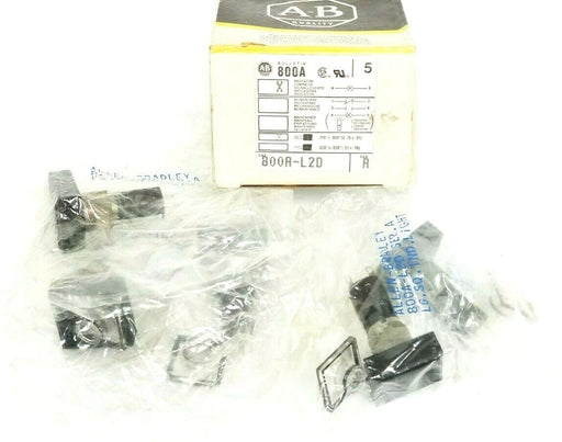 BOX OF 5 NEW ALLEN BRADLEY 800A-L2D MINI PUSHBUTTONS SER. A LG. SQ. 800AL2D