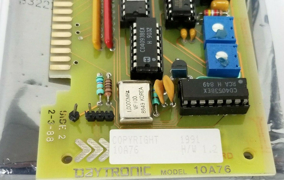 NEW DAYTRONIC MODEL: 10A76 ACCELEROMETER VIBRATION BOARD H/W: 1.2 10A76/001