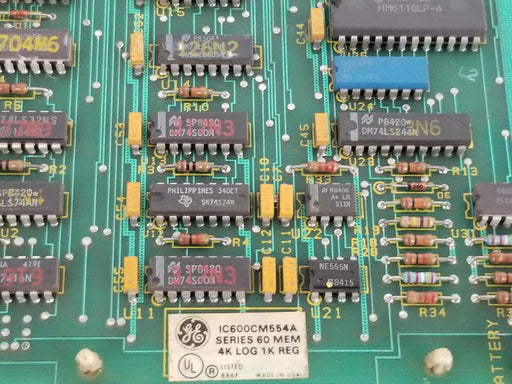GE FANUC IC600CM554A SERIES 60 MEM 4K LOG 1K REG, 44A717539-G01 (MISSING COVER)