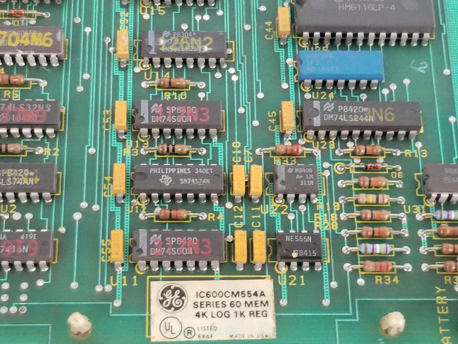 GE FANUC IC600CM554A SERIES 60 MEM 4K LOG 1K REG, 44A717539-G01 (MISSING COVER)