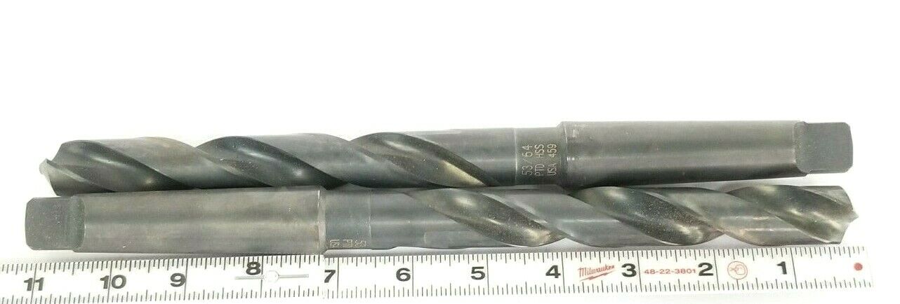 LOT OF 2 NEW PTD HSS 53/64 USA 459 TWIST DRILLS